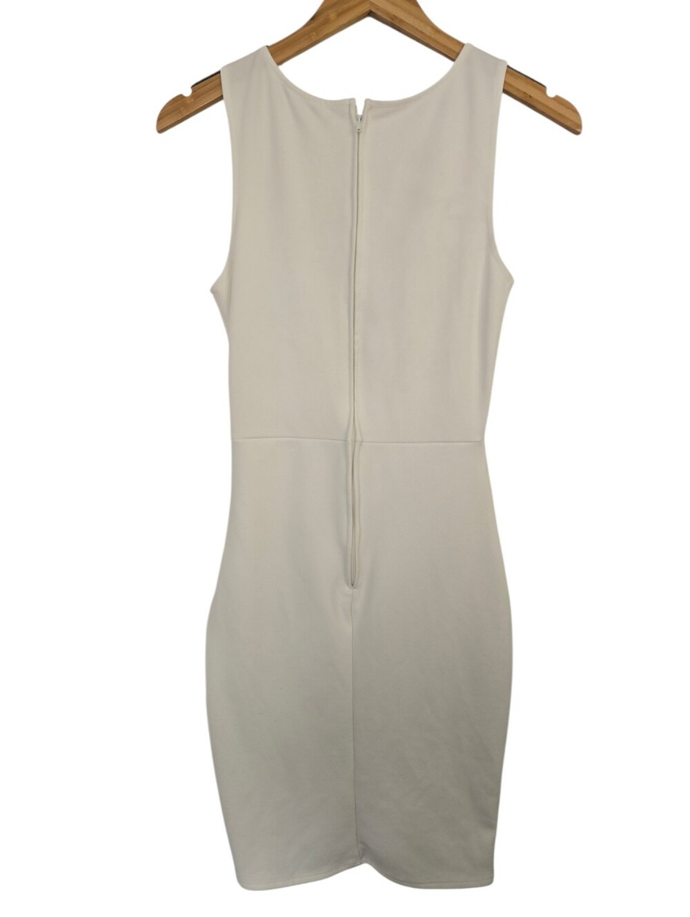 🤍 Charlotte Russe White Bodycon Faux Wrap Cocktail Dress | Size Small - Picture 5 of 5